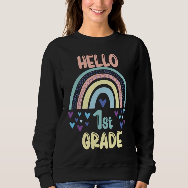 Camiseta Hello 1st Grade Rainbow Back To School First Grade (Frente)