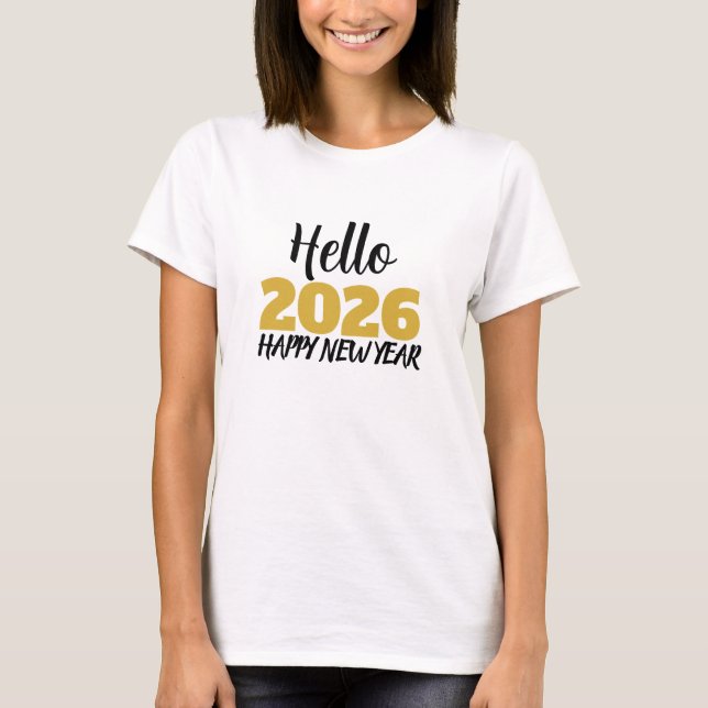 Camiseta Hello 2026 Happy New Year (Frente)