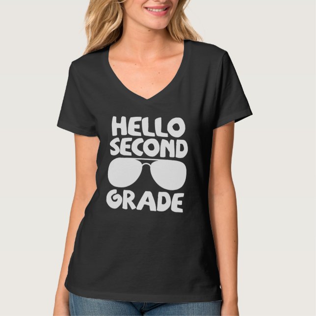 Camiseta Hello 2nd Grade First Day Of School Back To School (Frente)