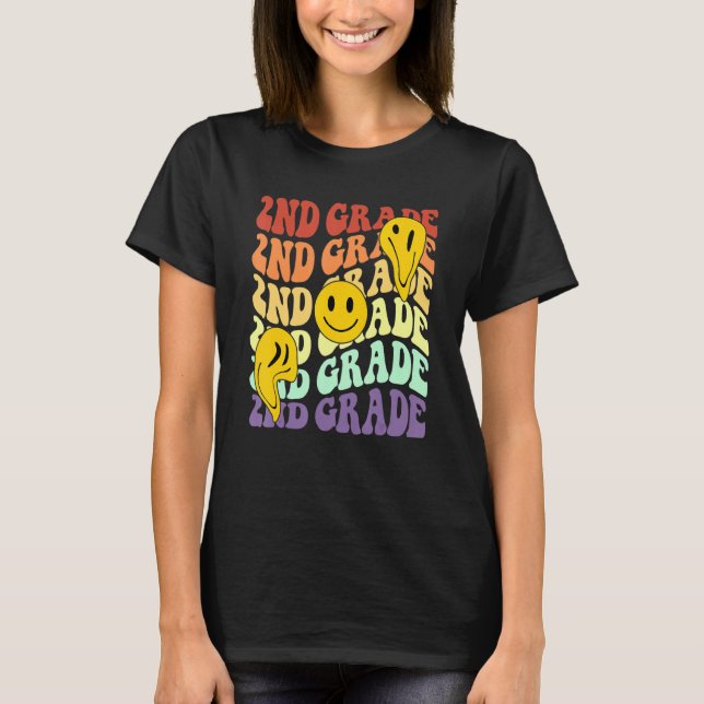 Camiseta Hello 2nd Second Grade Teacher Back To School Retr (Frente)