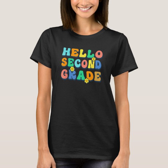 Camiseta Hello 2nd Second Grade Teacher Kids Back To School (Frente)