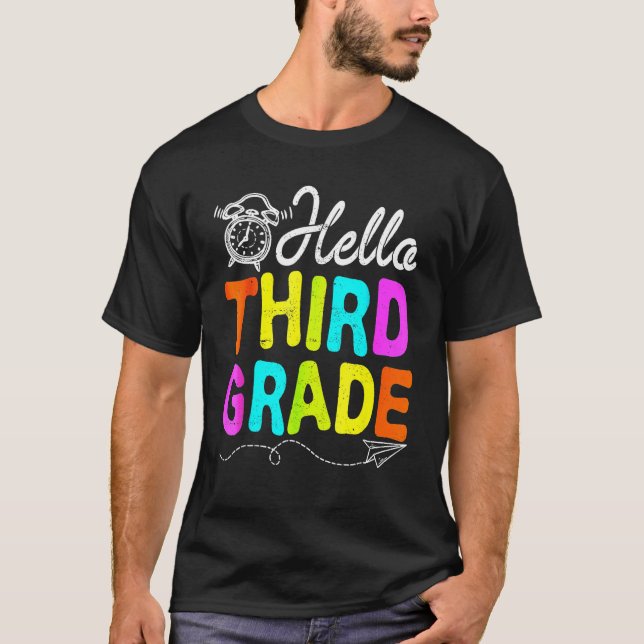 Camiseta Hello 3rd Grade First Day Of School  Back To Schoo (Frente)