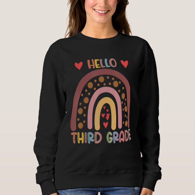 Camiseta Hello 3rd Grade Rainbow Teachers Kids Back To Scho (Frente)