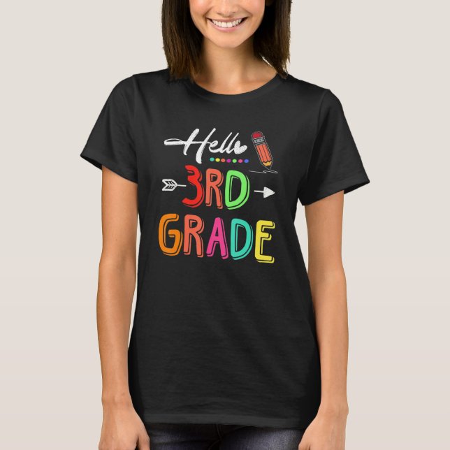 Camiseta Hello 3rd Grade Team Third Grade Teacher Back To S (Frente)