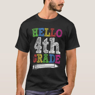 Camiseta Hello 4th Grade Back To School First Day Kids Boys