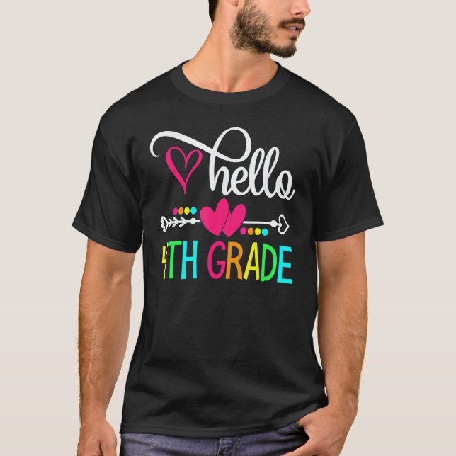 Camiseta Hello 4th Grade Back To School Teacher Student (Frente)