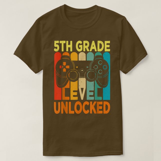 Camiseta Hello 5th Grade Level Unlocked Video Game Back to  (Frente do Design)