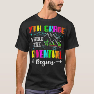 Camiseta Hello 7th Grade Where the Adventure Begins Back to