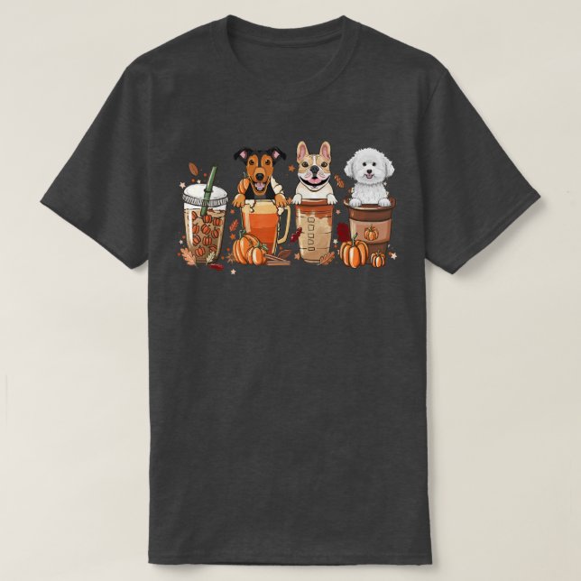 Camiseta Hello Fall Coffee Dog Pumpkin SeasonHello Autumn  (Frente do Design)