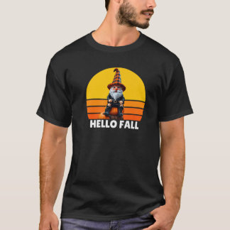 Camiseta Hello Fall Pumpkin Plaid Truck Gnomes For Hallowee