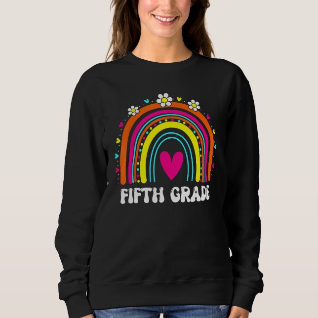 Camiseta Hello Fifth Grade Rainbow Back To School Teacher S (Frente)