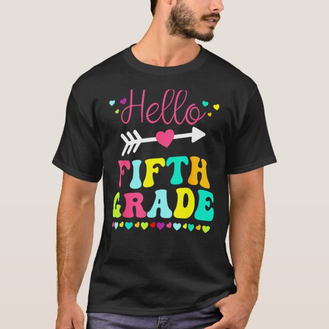 Camiseta Hello Fifth Grade Team 5th Grade Back To School Te (Frente)