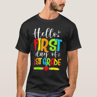 Camiseta Hello First Day Of 1ST Grade  Back To School 2023