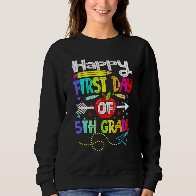 Camiseta Hello First Day Of 5th Grade  Back To School 2023 (Frente)