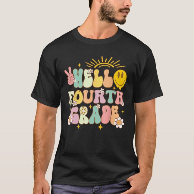 Camiseta Hello Fourth Grade Team 4th Grade Back To School B (Frente)