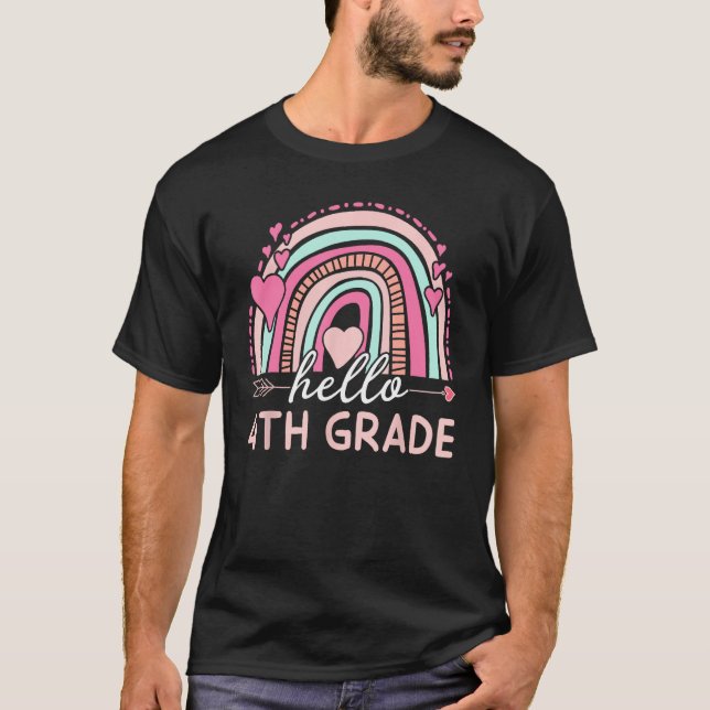 Camiseta Hello Fourth Grade Team Back to School 4th Grade T (Frente)