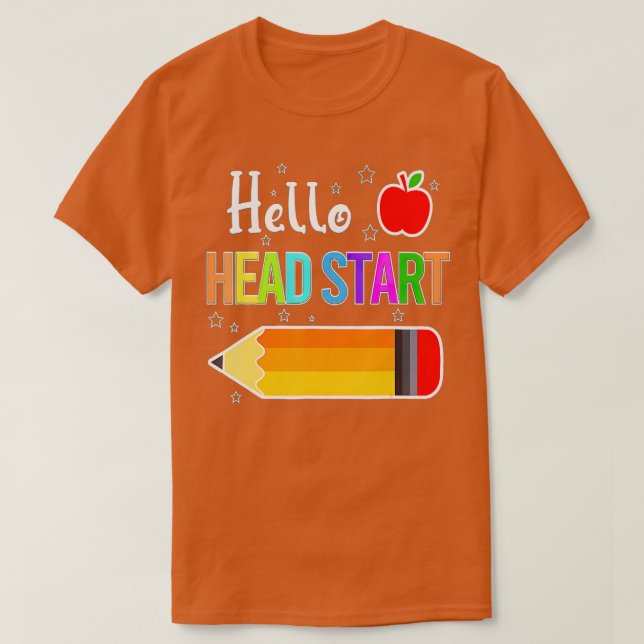 Camiseta Hello Head Start Squad Back To School Pencil Kids  (Frente do Design)