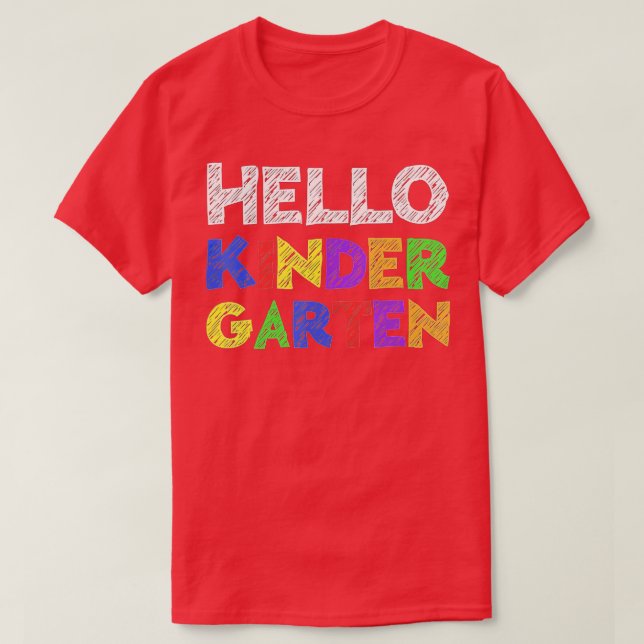 Camiseta Hello Kindergarten  Back To School  (Frente do Design)
