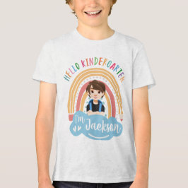 Camiseta Hello Kindergarten - Personalized Shirt For Boy