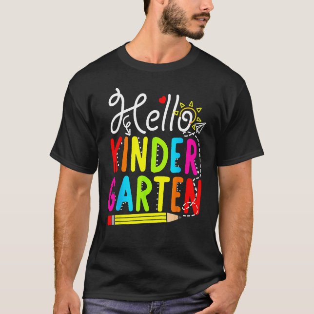 Camiseta Hello Kindergarten Teacher Student Back To School  (Frente)
