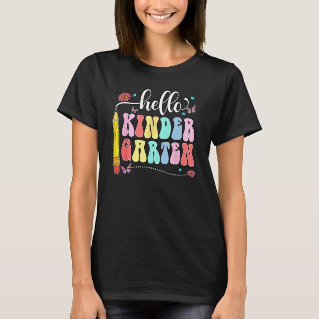 Camiseta Hello Kindergarten Teacher Student Team Funny Back (Frente)
