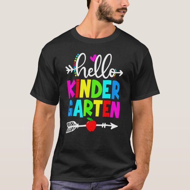 Camiseta Hello Kindergarten Teacher Student Team Happy Back (Frente)