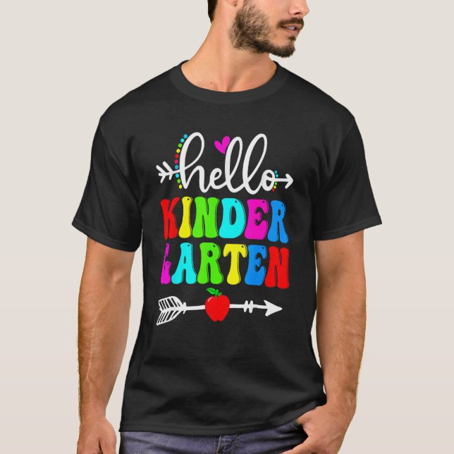 Camiseta Hello Kindergarten Teacher Student Team Happy Back (Frente)
