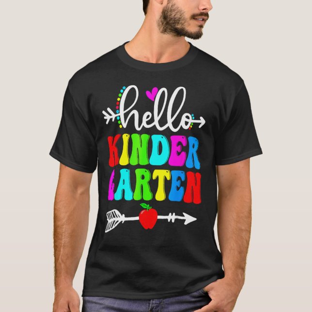 Camiseta Hello Kindergarten Teacher Student Team Happy Back (Frente)