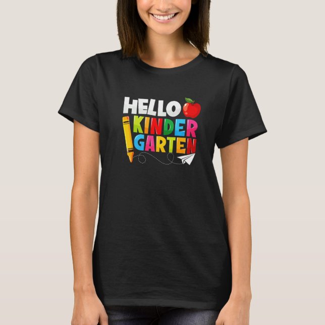 Camiseta Hello Kindergarten Team Kinder Back To School Teac (Frente)