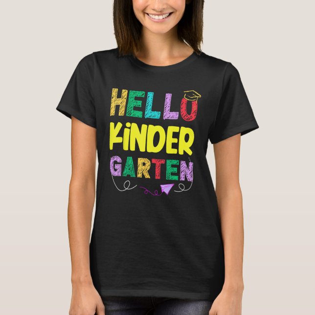 Camiseta Hello Kindergarten Team Kinder Back to School Teac (Frente)