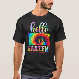 Camiseta Hello Kindergarten Tie Dye First Day School Back T