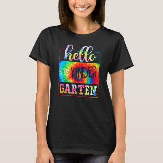 Camiseta Hello Kindergarten Tie Dye First Day School Back T