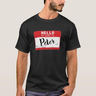 Camiseta Hello My Name Is Peter Name Tag