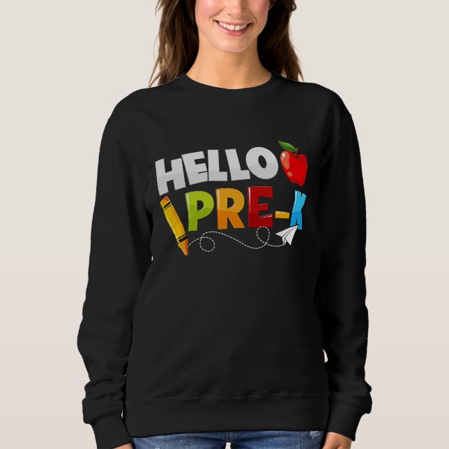 Camiseta Hello Pre k  Preschool Back To School Boys Girls K (Frente)