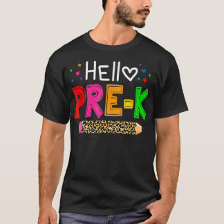 Camiseta Hello Pre-k Teacher Kids Back to School Teacher St