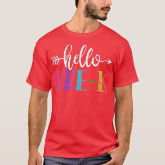 Camiseta Hello PreK First Grade Gift Back To School