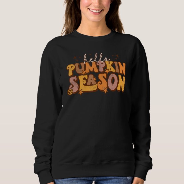 Camiseta Hello Pumpkin Season Autumn Fall Y'all Thanksgivin (Frente)