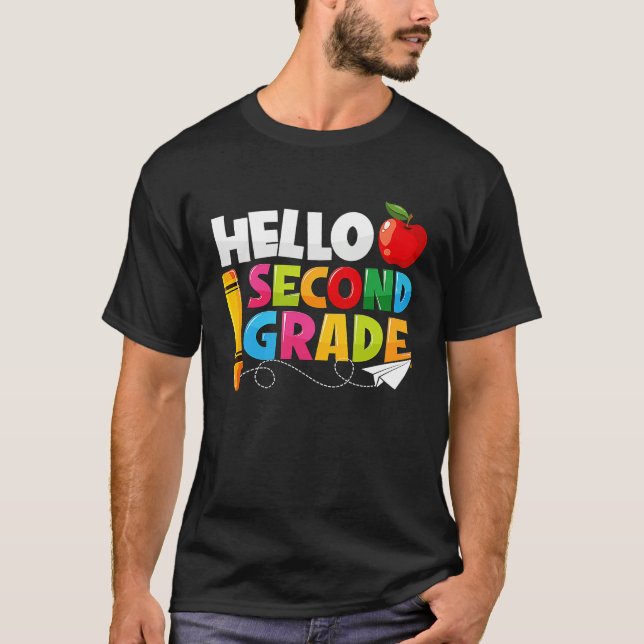 Camiseta Hello Second Grade  2nd Grade Back To School Kids (Frente)