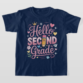 Camiseta Hello Second Grade Coquette Bow Teacher Girl