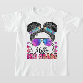 Camiseta Hello Second Grade Coquette Bow Teacher Girl