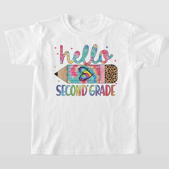 Camiseta Hello Second Grade Coquette Bow Teacher Girl (Postura )