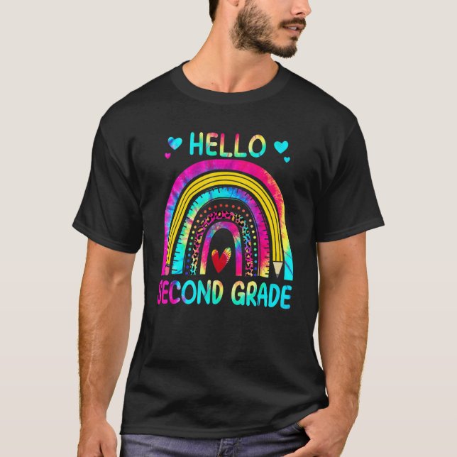 Camiseta Hello Second Grade Team First Day Of School Tie Dy (Frente)