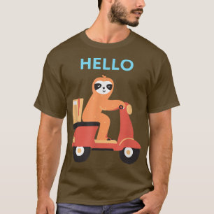 Camiseta Hello Sloth On Scooter Gift Idea Father's Day1148