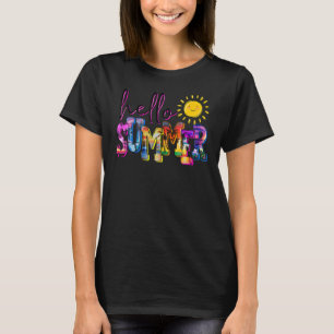 Camiseta Hello Summer Beach River Summer Cute Summer Vacat