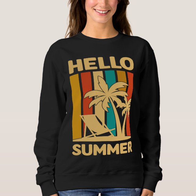 Camiseta Hello Summer Feeling Tropical Beach Summer Vacatio (Frente)