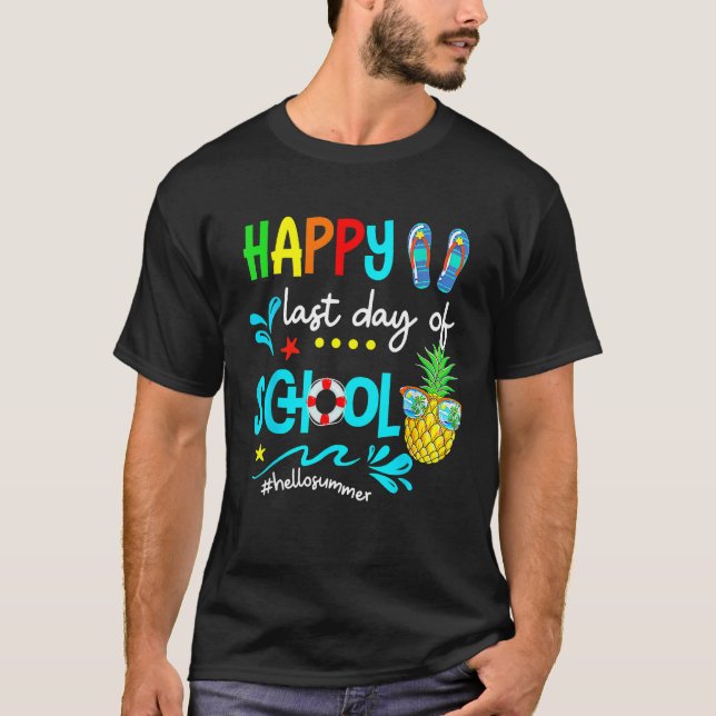 Camiseta Hello Summer Happy  last Day of school (Frente)