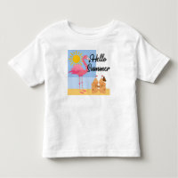 Hello Summer Pink Flamingo Design - Toddler Fine J