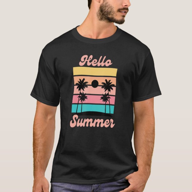 Camiseta Hello Summer Retro Paradise (Frente)