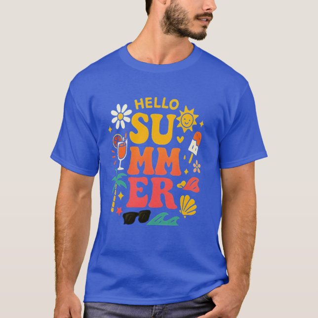 Camiseta Hello Summer Tee – Sunshine, Smiles & Seasonal (Frente)