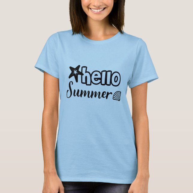 Camiseta Hello Summer Typografia (Frente)